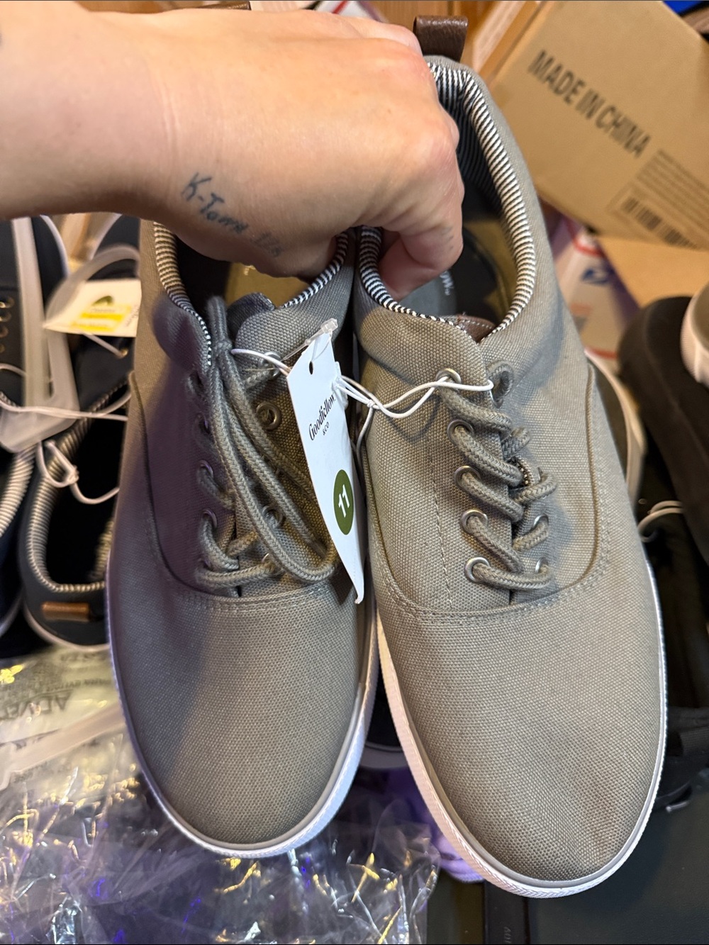 Goodfellow & Co Men’s Gray Canvas Lace-Up Sneakers